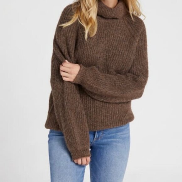 Molly Bracken Sweaters - Molly Bracken Knit Mock Neck Pullover Size M Brown NWOT